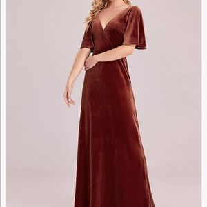 Maroon velvet dress